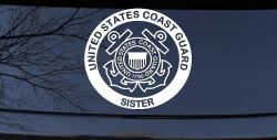 United States Coast Guard Sister Military Car or Truck Window Decal Sticker