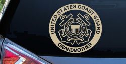 United States Coast Guard Grandmother Military Car or Truck Window Decal Sticker (Desert Sand)