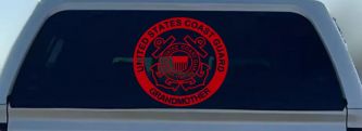 United States Coast Guard Grandmother Military Car or Truck Window Vinyl Decal Sticker (Red)