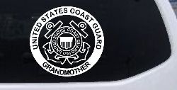 United States Coast Guard Grandmother Military Car or Truck Window Decal Sticker