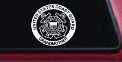 United States Coast Guard Grandmother Military Car or Truck Window Decal Sticker
