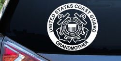 United States Coast Guard Grandmother Military Car or Truck Window Decal Sticker