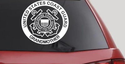 United States Coast Guard Grandmother Military Car or Truck Window Vinyl Decal Sticker