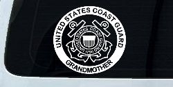 United States Coast Guard Grandmother Military Car or Truck Window Decal Sticker