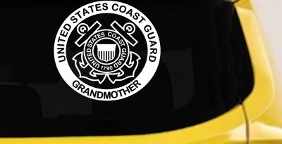 United States Coast Guard Grandmother Military Car or Truck Window Vinyl Decal Sticker