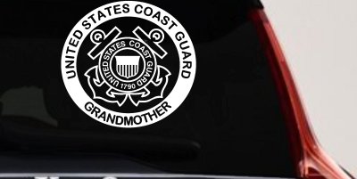 United States Coast Guard Grandmother Military Car or Truck Window Vinyl Decal Sticker