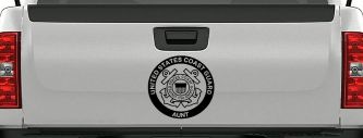 United States Coast Guard Aunt Military Car or Truck Window Decal Sticker (Black)