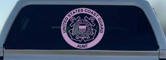 United States Coast Guard Aunt Military Car or Truck Window Vinyl Decal Sticker (Lilac)