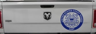 United States Coast Guard Aunt Military Car or Truck Window Decal Sticker (Navy)