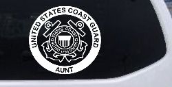 United States Coast Guard Aunt Military Car or Truck Window Decal Sticker