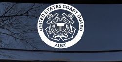 United States Coast Guard Aunt Military Car or Truck Window Decal Sticker