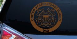 United States Coast Guard Dad Military Car or Truck Window Decal Sticker (Copper)