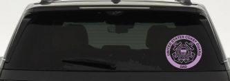 United States Coast Guard Dad Military Car or Truck Window Decal Sticker (Lilac)