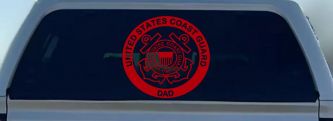 United States Coast Guard Dad Military Car or Truck Window Decal Sticker (Red)