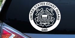 United States Coast Guard Dad Military Car or Truck Window Decal Sticker