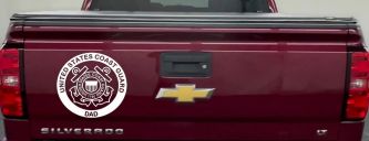 United States Coast Guard Dad Military Car or Truck Window Decal Sticker (White)