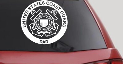 United States Coast Guard Dad Military Car or Truck Window Vinyl Decal Sticker