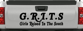 GRITS Girls Raised In The South Country Car or Truck Window Decal Sticker (Black)