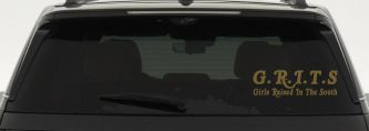 GRITS Girls Raised In The South Country Car or Truck Window Vinyl Decal Sticker (Gold)