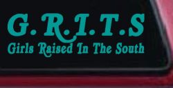 GRITS Girls Raised In The South Country Car or Truck Window Vinyl Decal Sticker (Turquoise)