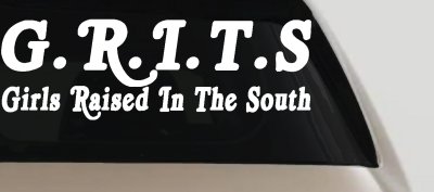 GRITS Girls Raised In The South Country Car or Truck Window Vinyl Decal Sticker