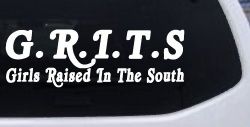 GRITS Girls Raised In The South Country Car or Truck Window Decal Sticker