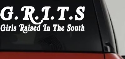 GRITS Girls Raised In The South Country Car or Truck Window Vinyl Decal Sticker