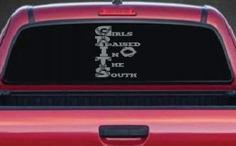 GRITS Girls Raised In The South Country Car or Truck Window Decal Sticker (Telegrey)