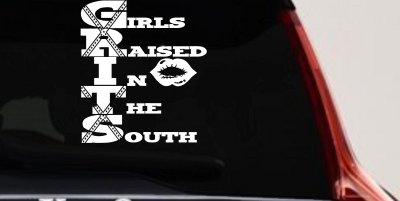 GRITS Girls Raised In The South Country Car or Truck Window Vinyl Decal Sticker