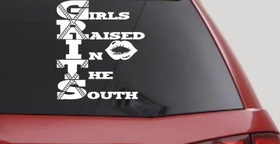 GRITS Girls Raised In The South Country Car or Truck Window Vinyl Decal Sticker