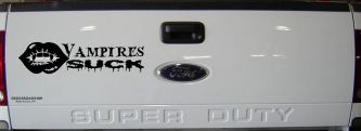 Funny Vampires Suck Car or Truck Window Decal Sticker (Black)