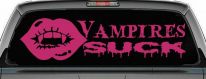Funny Vampires Suck Car or Truck Window Decal Sticker (Hot Pink)