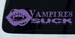 Funny Vampires Suck Car or Truck Window Decal Sticker (Purple)