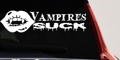 Funny Vampires Suck Car or Truck Window Vinyl Decal Sticker
