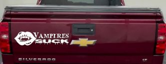 Funny Vampires Suck Car or Truck Window Decal Sticker (White)