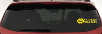 Funny Vampires Suck Car or Truck Window Vinyl Decal Sticker (Yellow)