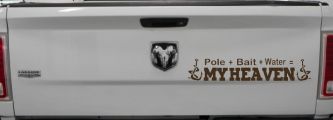 Pole Bait Water My Heaven Fishing Car or Truck Window Vinyl Decal Sticker (Brown)