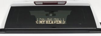 Pole Bait Water My Heaven Fishing Car or Truck Window Decal Sticker (Desert Sand)