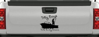 Silly Boys This Is My Boat Car or Truck Window Decal Sticker (Black)
