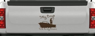 Silly Boys This Is My Boat Car or Truck Window Decal Sticker (Brown)