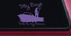 Silly Boys This Is My Boat Car or Truck Window Vinyl Decal Sticker (Purple)