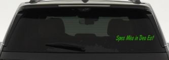 Spes Mea In Deo Est Christian Car or Truck Window Vinyl Decal Sticker (Lime)