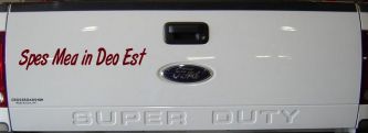 Spes Mea In Deo Est Christian Car or Truck Window Decal Sticker (Purple Red)