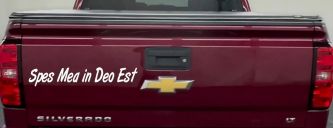 Spes Mea In Deo Est Christian Car or Truck Window Decal Sticker (White)