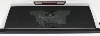 So Many Fish So Little Time Fishing Car or Truck Window Vinyl Decal Sticker (Silver)