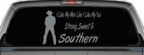 I Like My Men Like I Like My Tea Strong Sweet and Southern Country Car or Truck Window Decal Sticker (Telegrey)