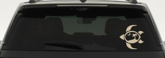 Sea Turtle Palmetto Palm Tree Moon Car or Truck Window Decal Sticker (Desert Sand)