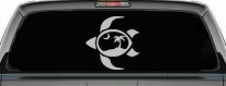 Sea Turtle Palmetto Palm Tree Moon Car or Truck Window Decal Sticker (Light Gray)