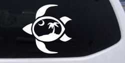 Sea Turtle Palmetto Palm Tree Moon Car or Truck Window Decal Sticker
