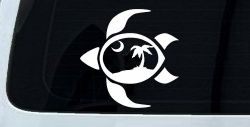 Sea Turtle Palmetto Palm Tree Moon Car or Truck Window Decal Sticker